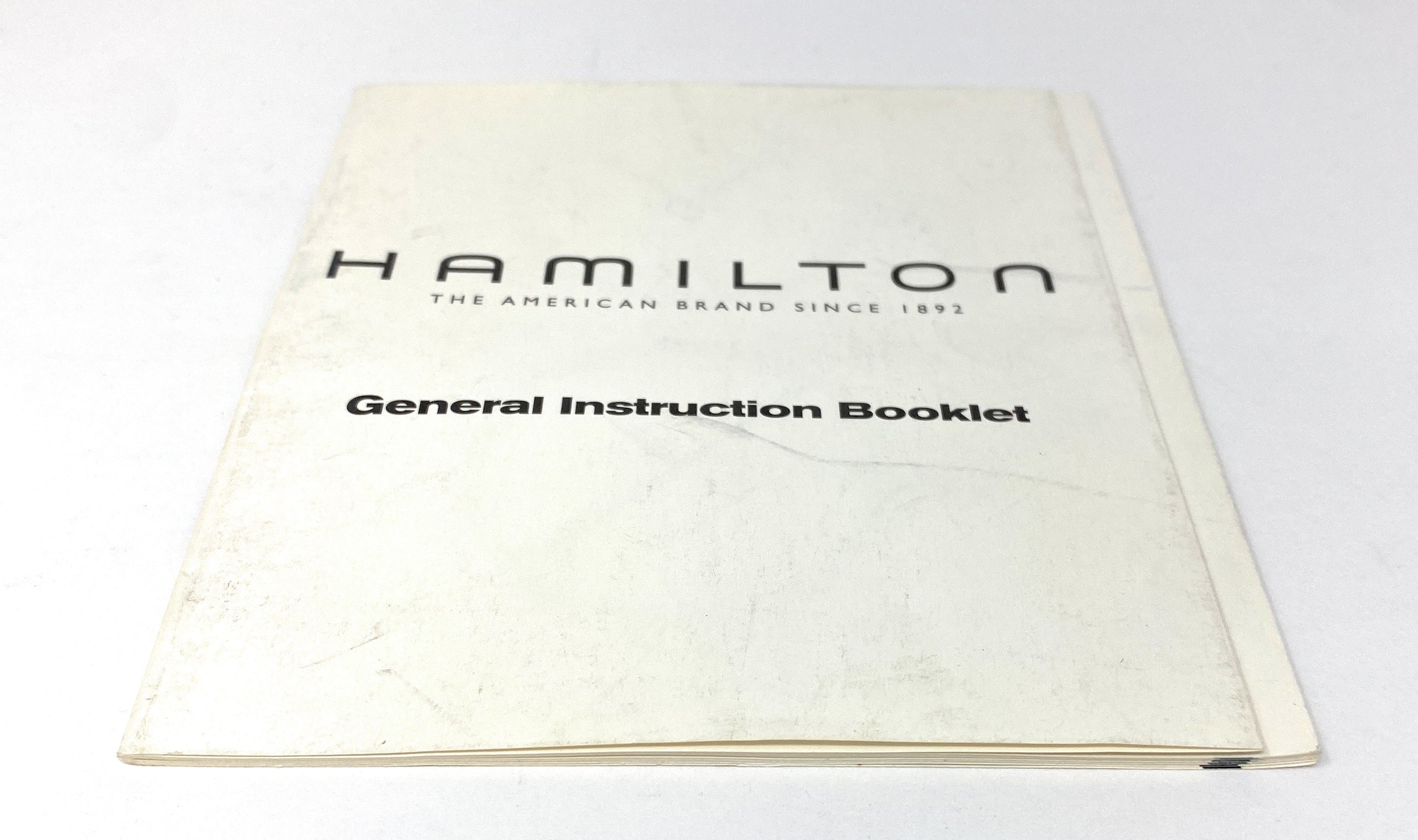 Hamilton General Instruction Booklet