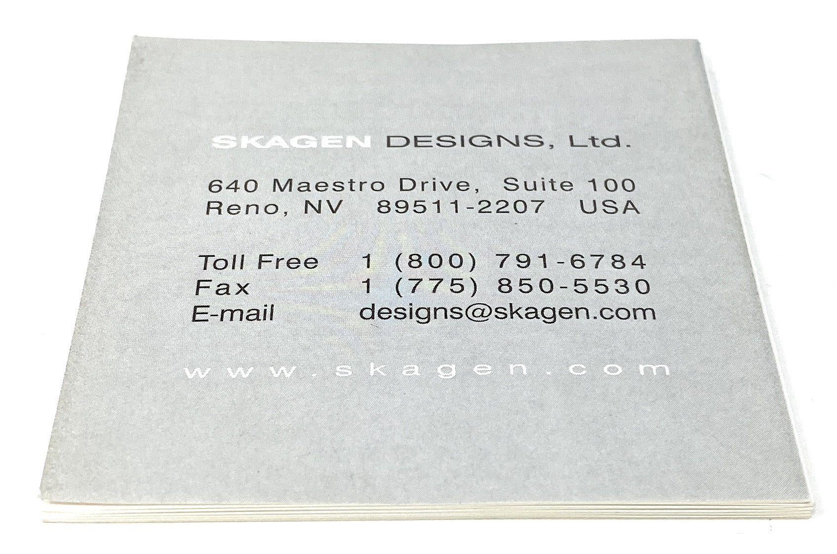 Skagen Lifetime Warranty Pamphlet