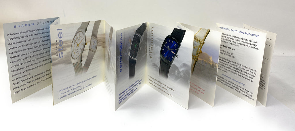 Skagen Lifetime Warranty Pamphlet
