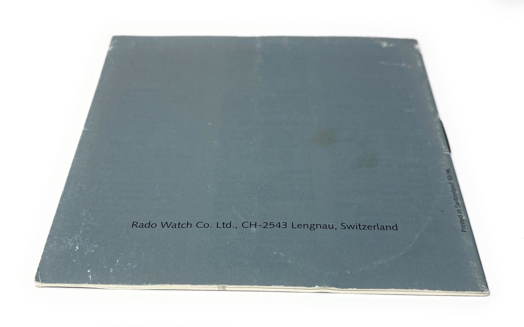 Rado Gray Service Centers Switzerland Booklet
