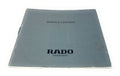 Rado Gray Service Centers Switzerland Booklet