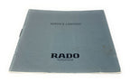 Rado Gray Service Centers Switzerland Booklet