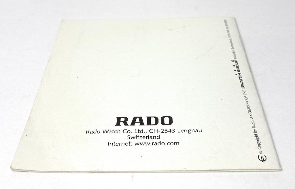 Rado White Service Centers Switzerland Booklet