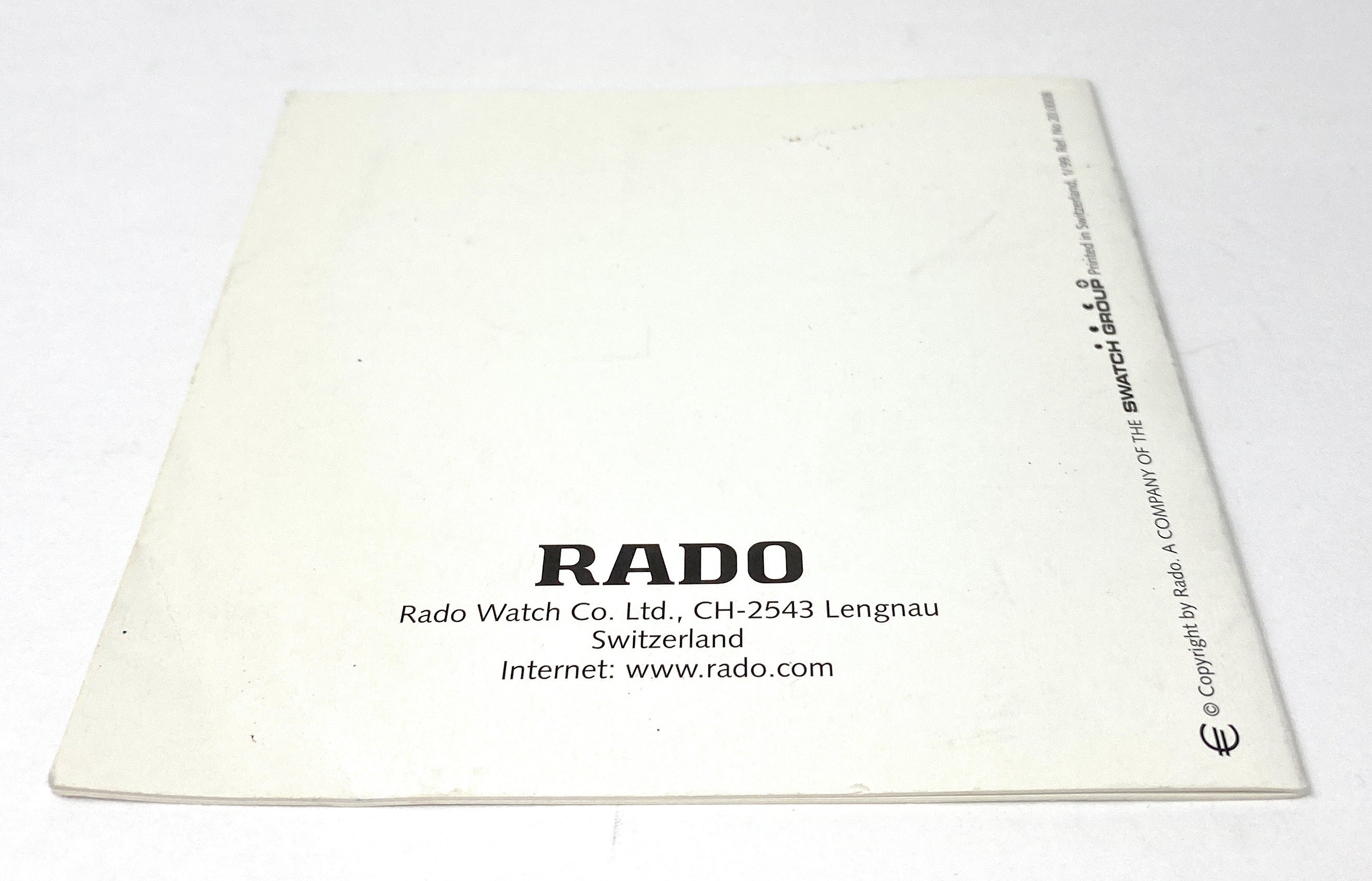 Rado White Service Centers Switzerland Booklet