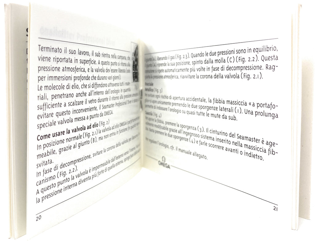 Omega Operating Instructions Booklet