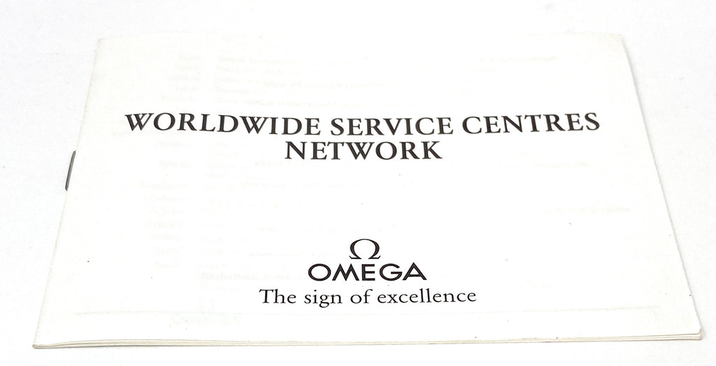 Omega Worldwide Service Centres Network Booklet