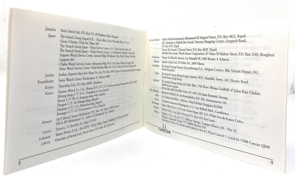 Omega Worldwide Service Centres Network Booklet