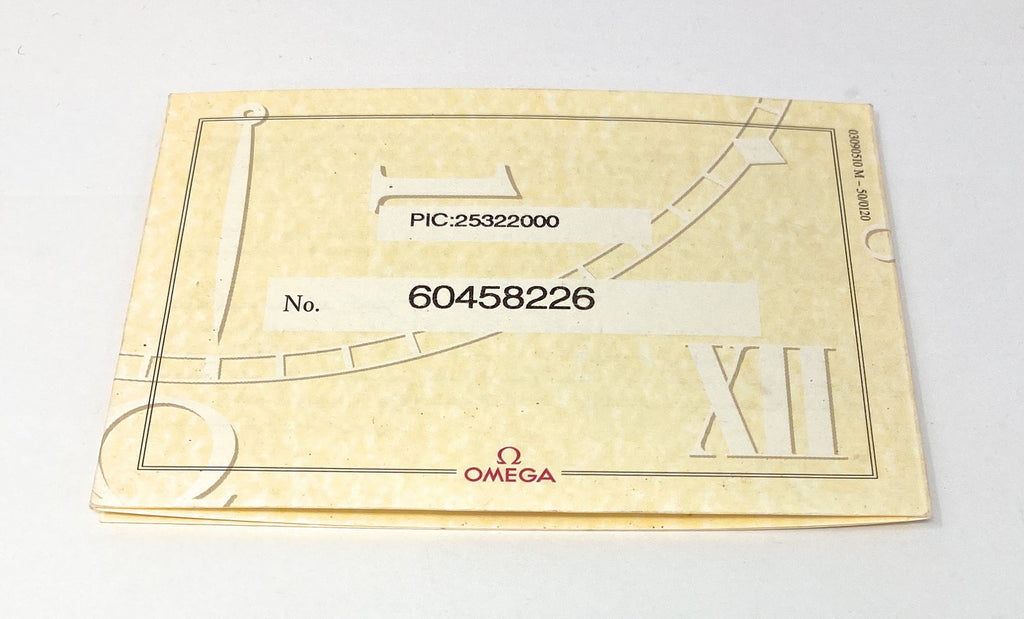 Omega Chronometer Warranty Pamphlet