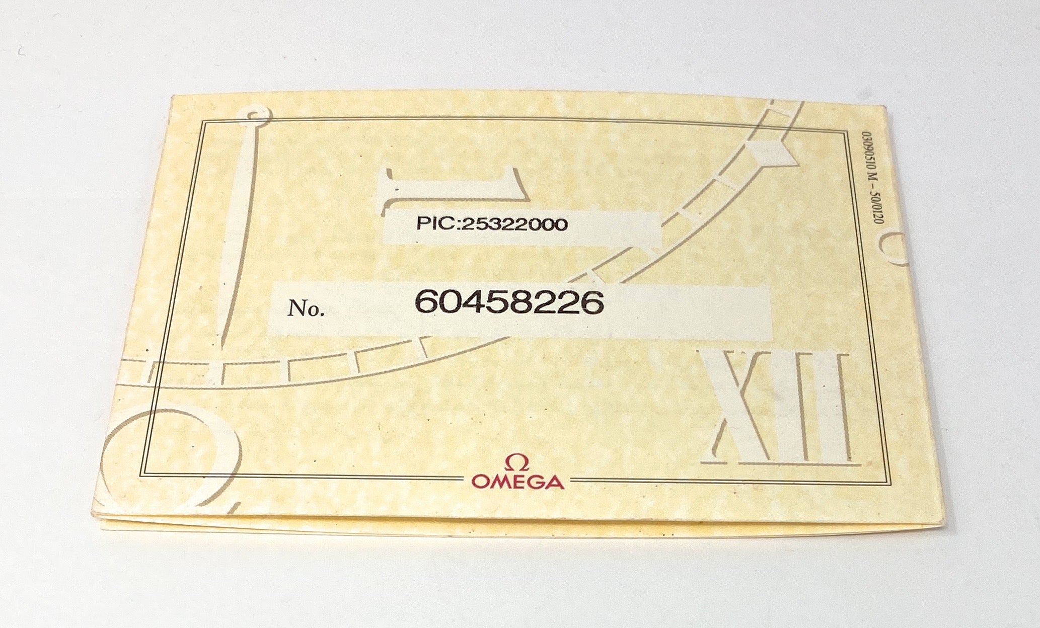 Omega Chronometer Warranty Pamphlet