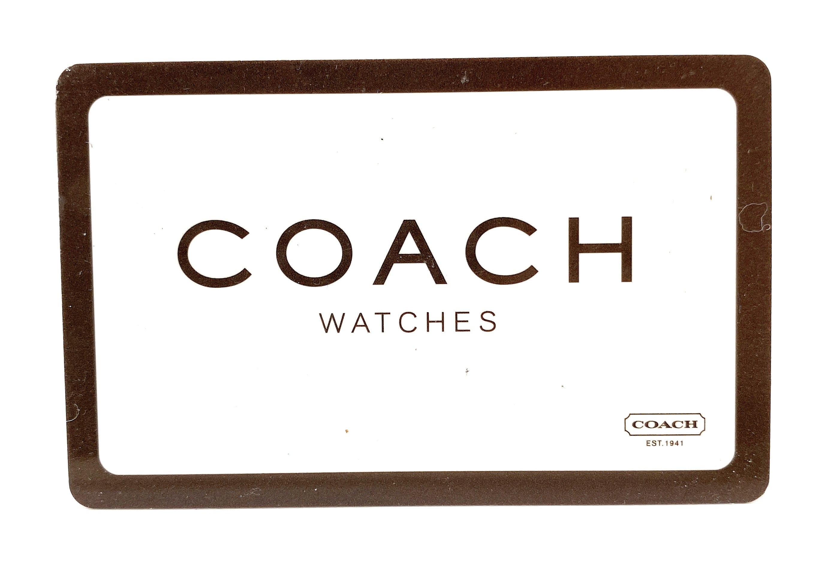 Coaches Watches 3 Year Warranty Card