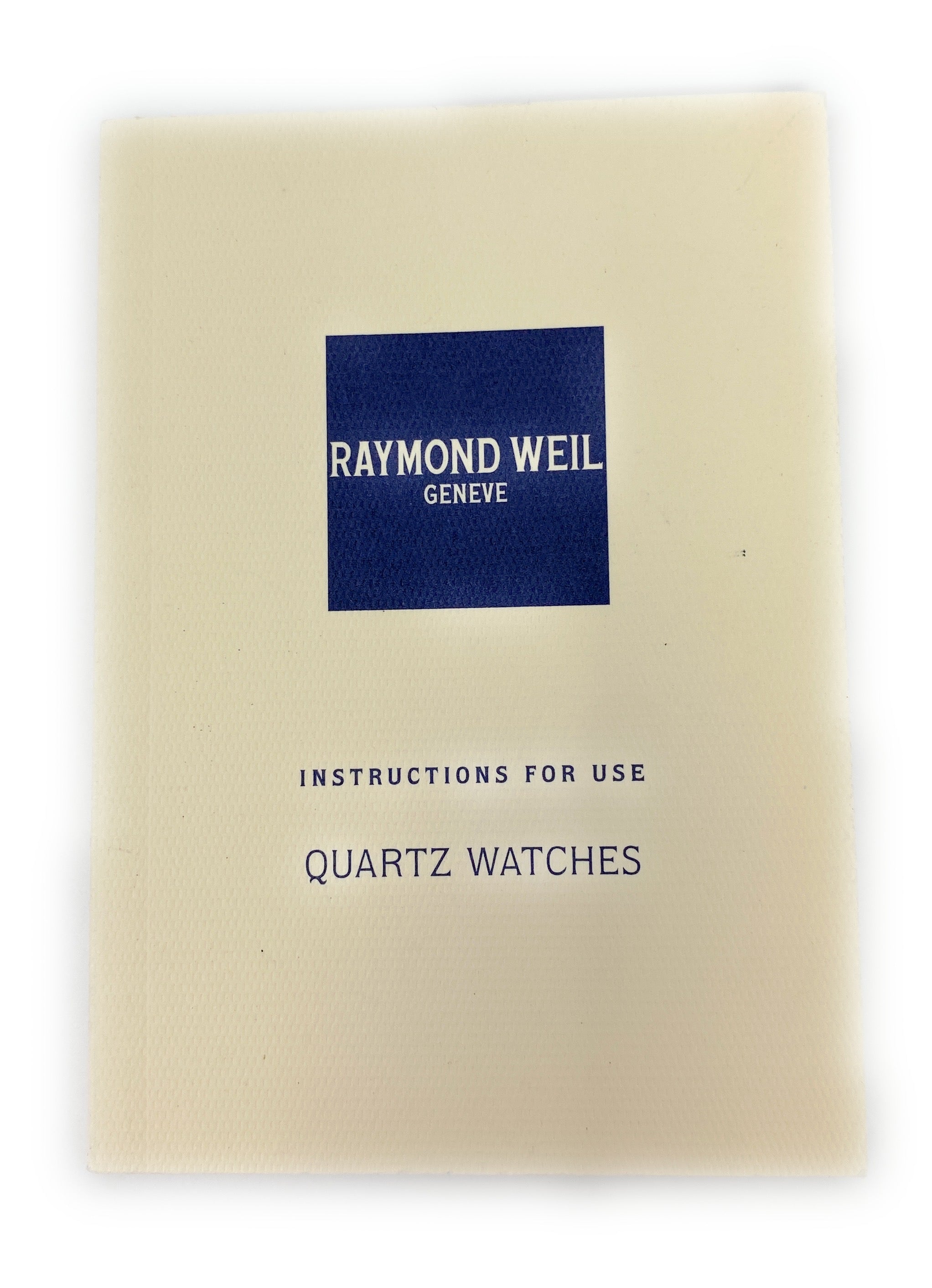 Raymond Weil Instructions for Quartz Watches White Booklet