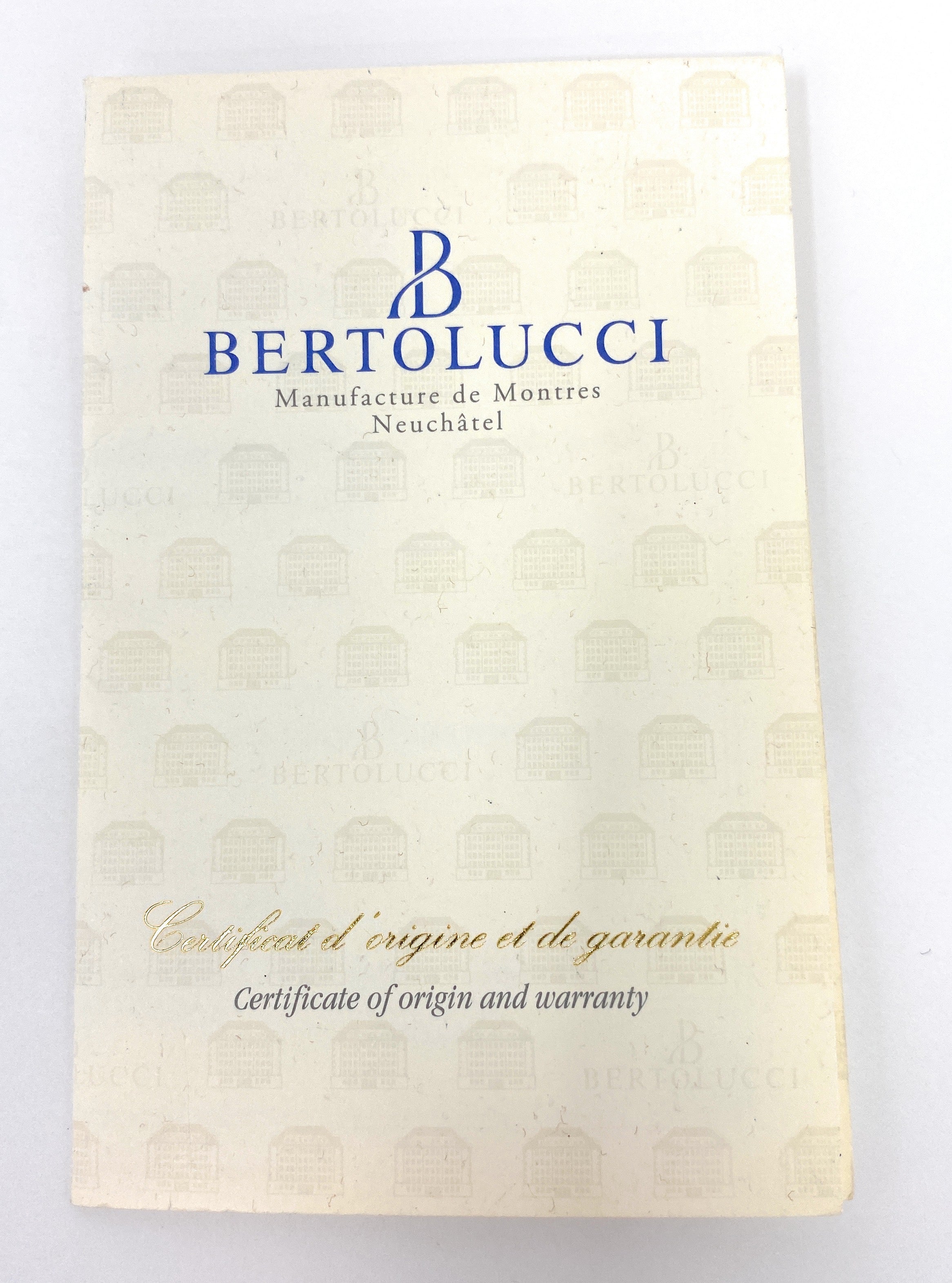 Bertolucci Certificate of Warranty