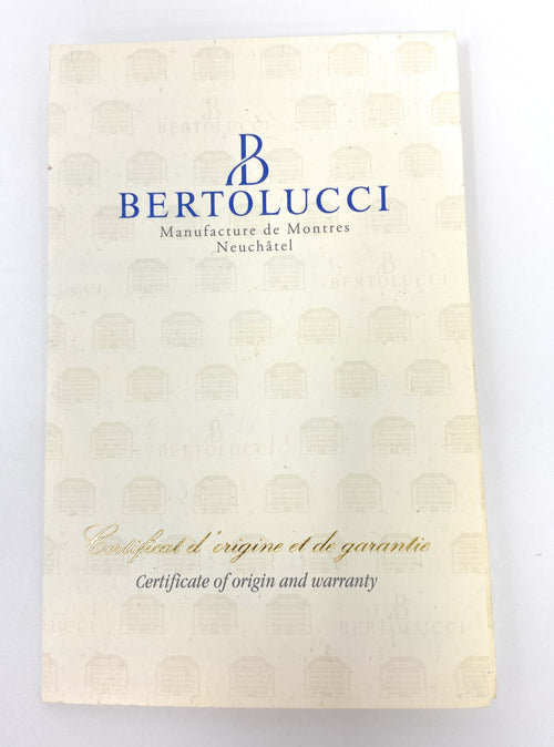 Bertolucci Certificate of Warranty