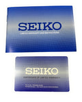 Seiko Blue Instruction and 3 Year Warranty Booklet with 3 Year Warranty Card