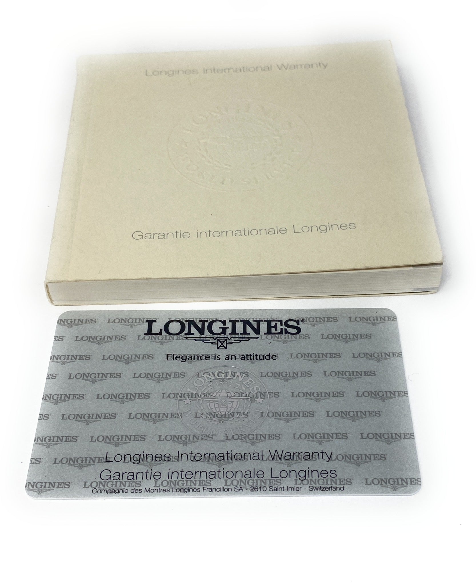 Longines 2 Year Warranty White Booklet with Warranty Card