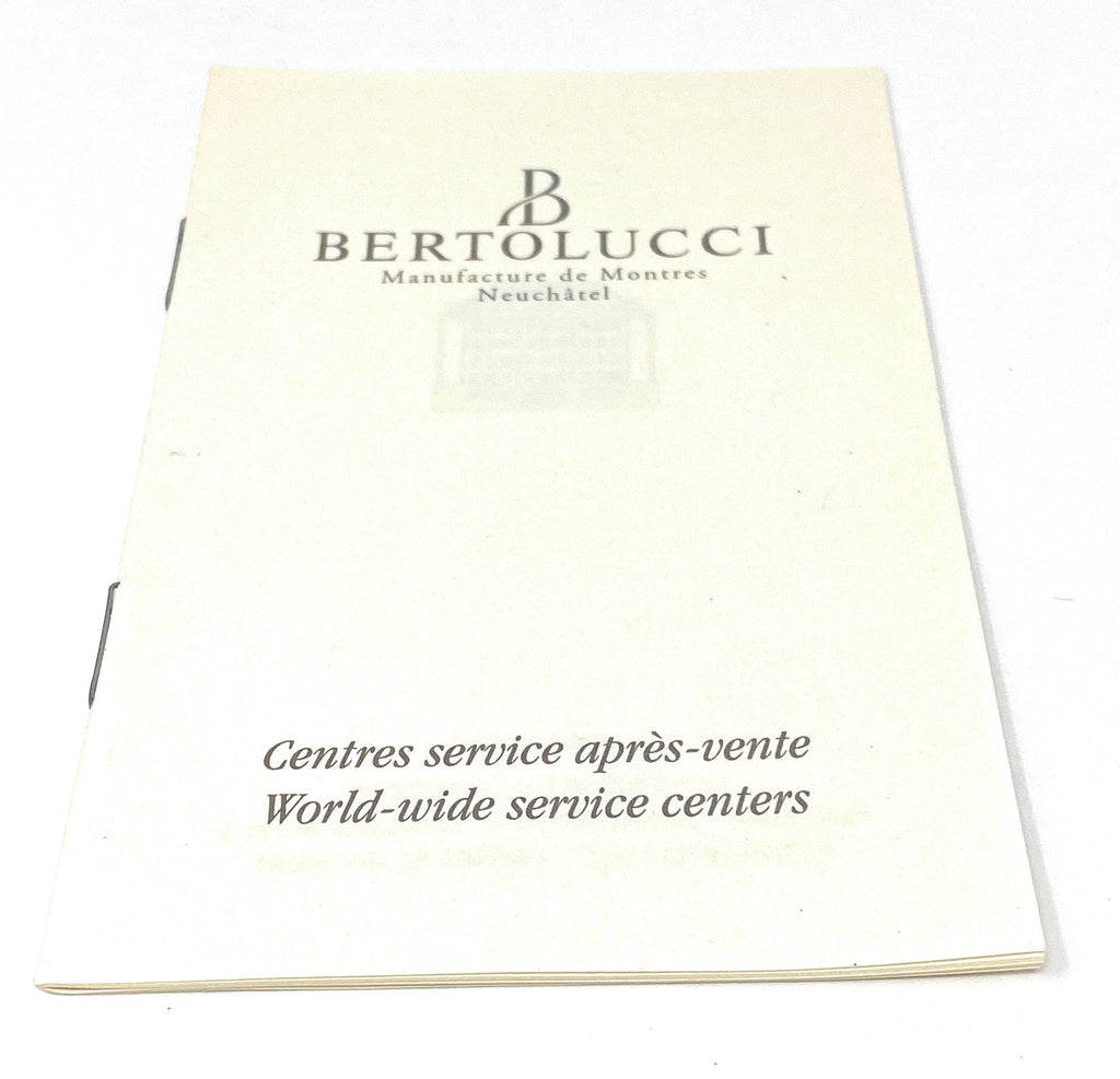 Bertolucci Service Center Booklet with Folders