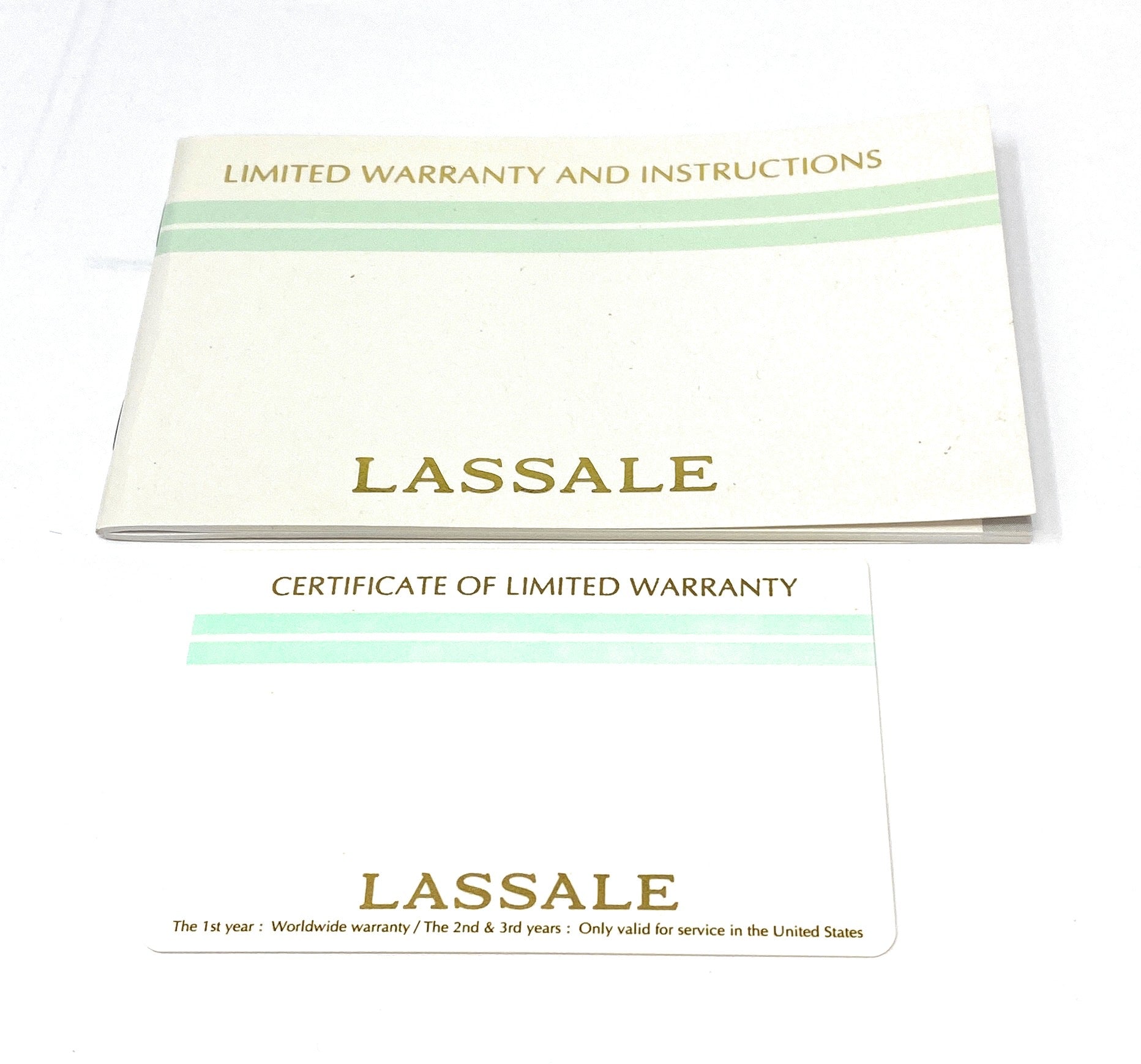 Lassale 3 Year Warranty and Instruction Booklet with Warranty Card