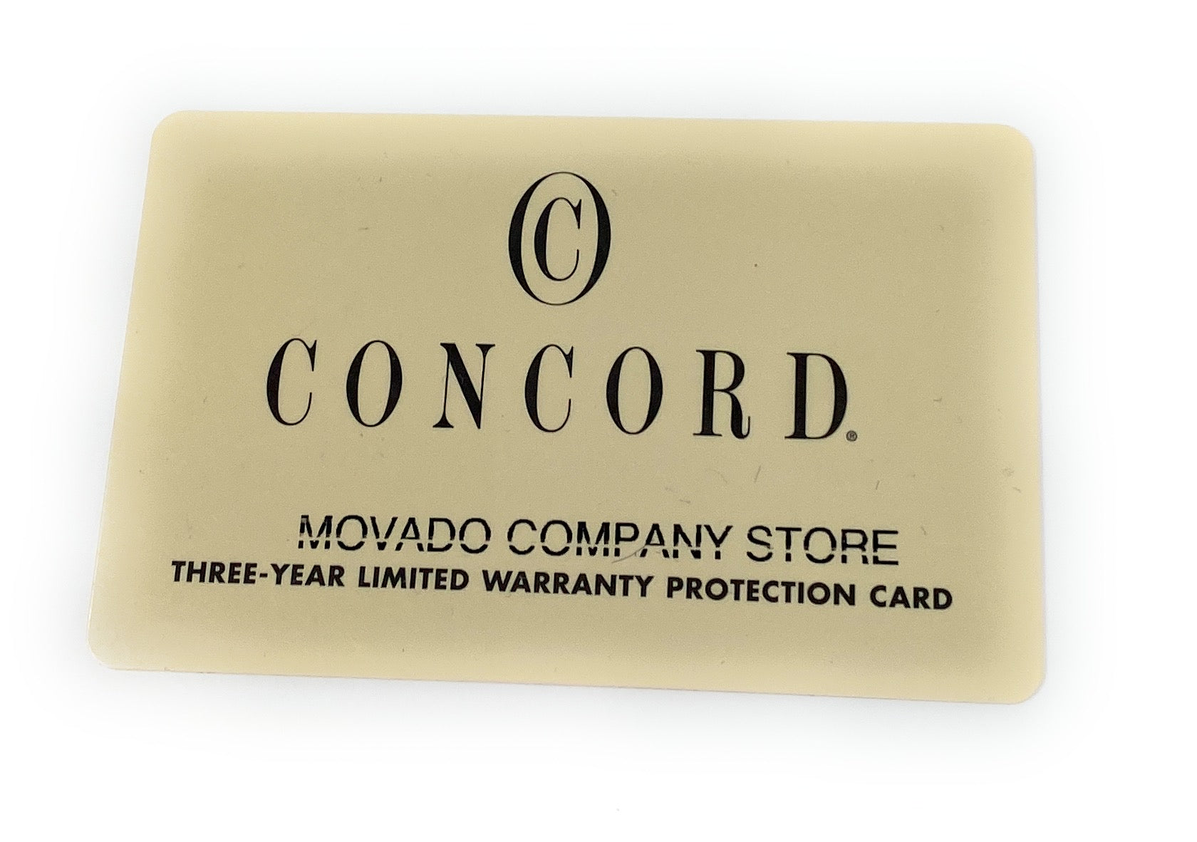 Concord Light Brown 3 Year Warranty Card