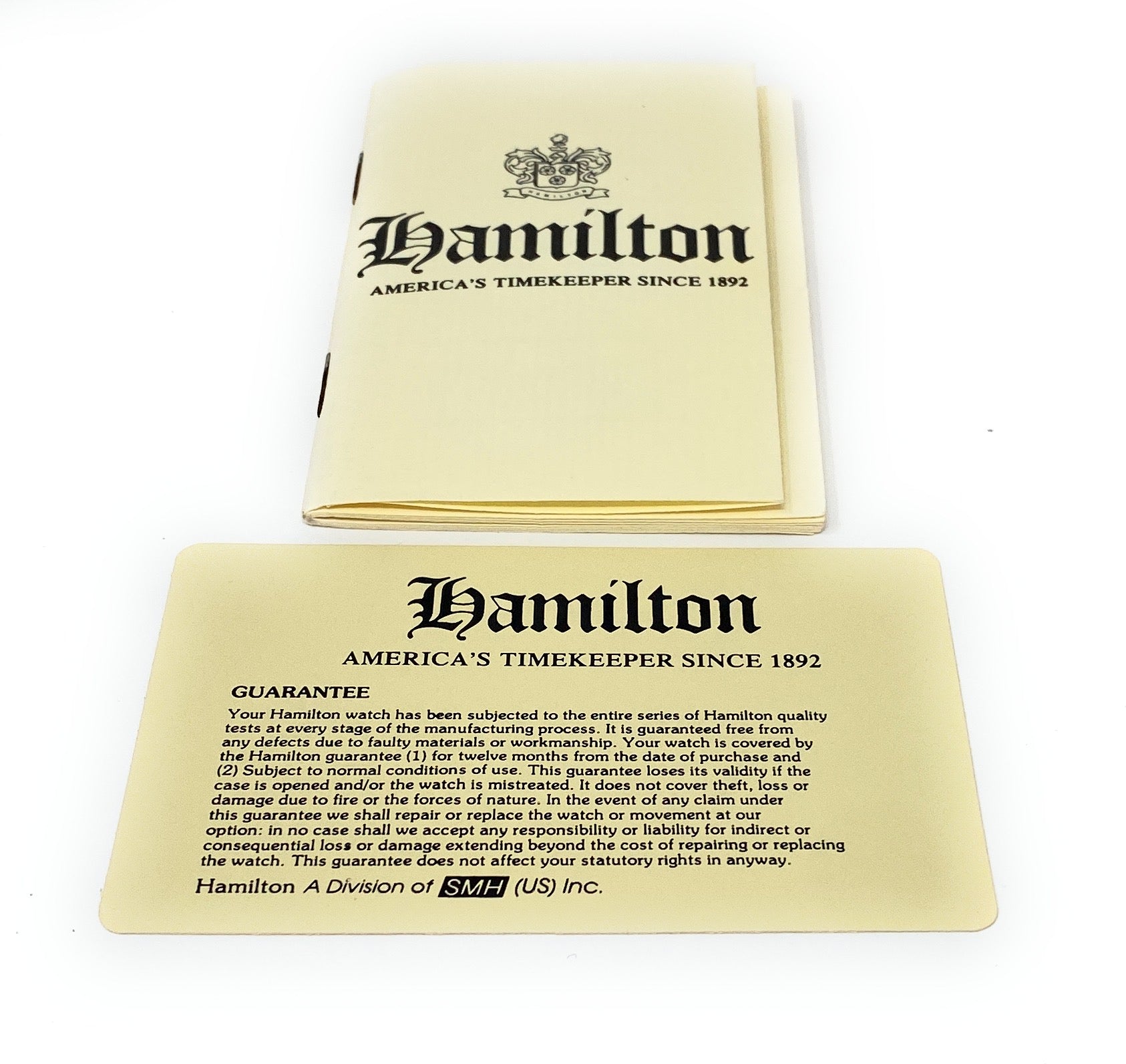Hamilton Instruction Booklet with 1 Year Warranty and Service Cards