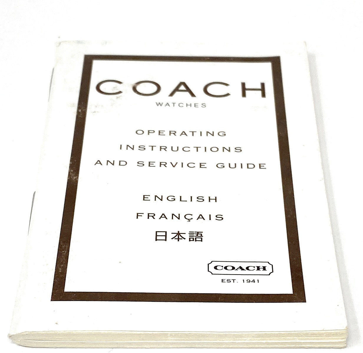 Coach Watches Instructions and Service Guide Ver. 2002