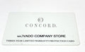 Concord 3 Year Warranty Card