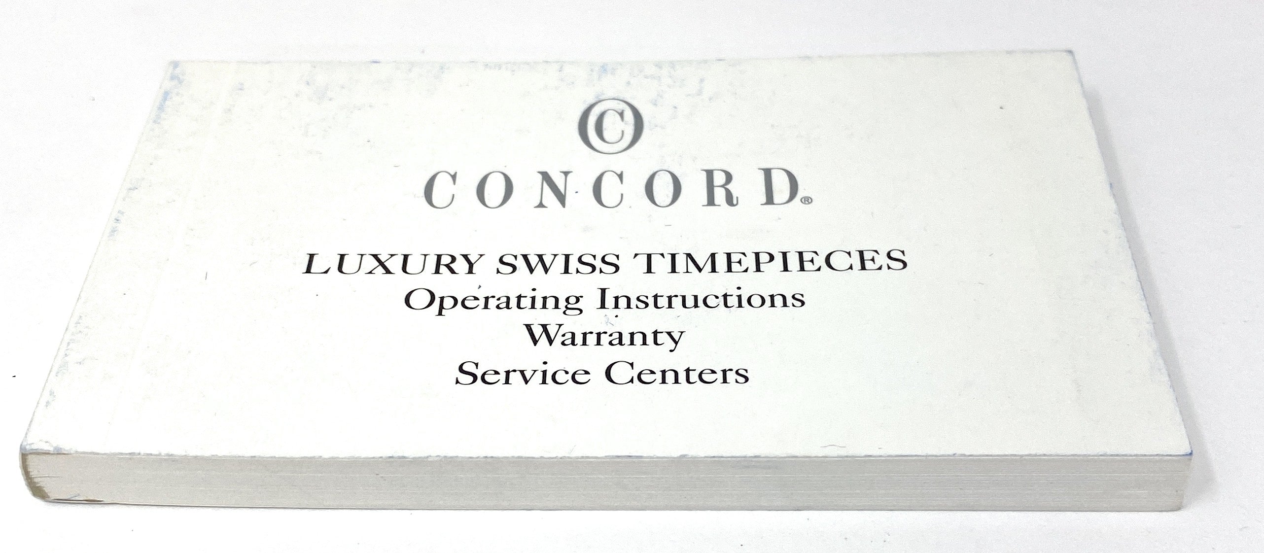 Concord Luxury Swiss Timepieces Instruction, 3 Year Warranty and Service Centers Booklet