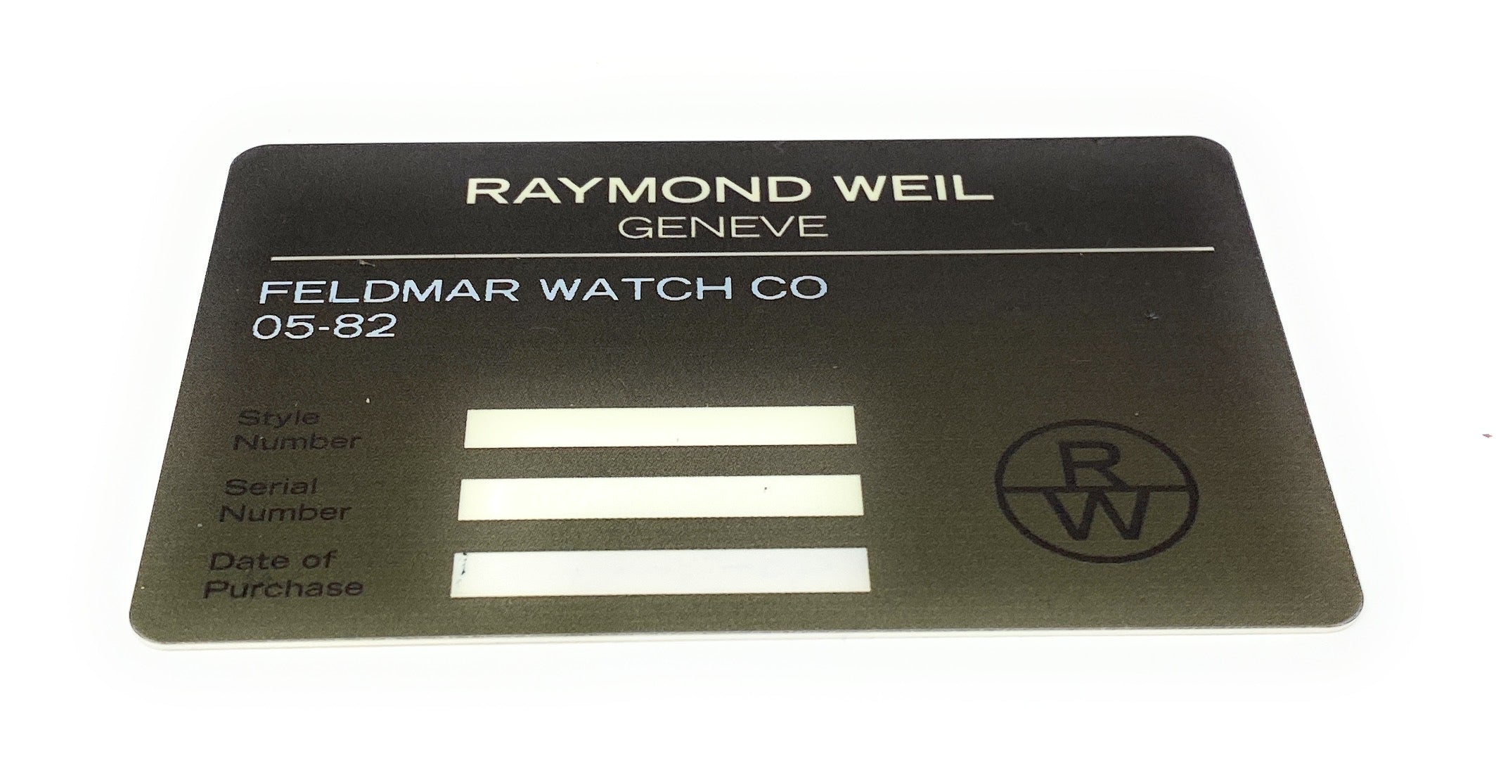 Raymond Weil USA 2 Year Warranty Card