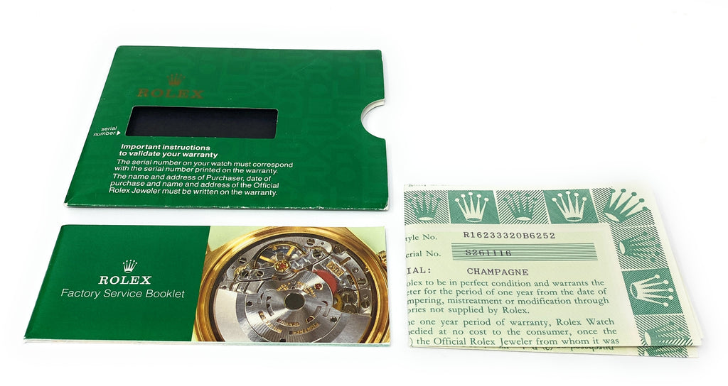 Rolex Packet with Service Booklet, 1 Year Warranty Certificate and Factory Service Booklet