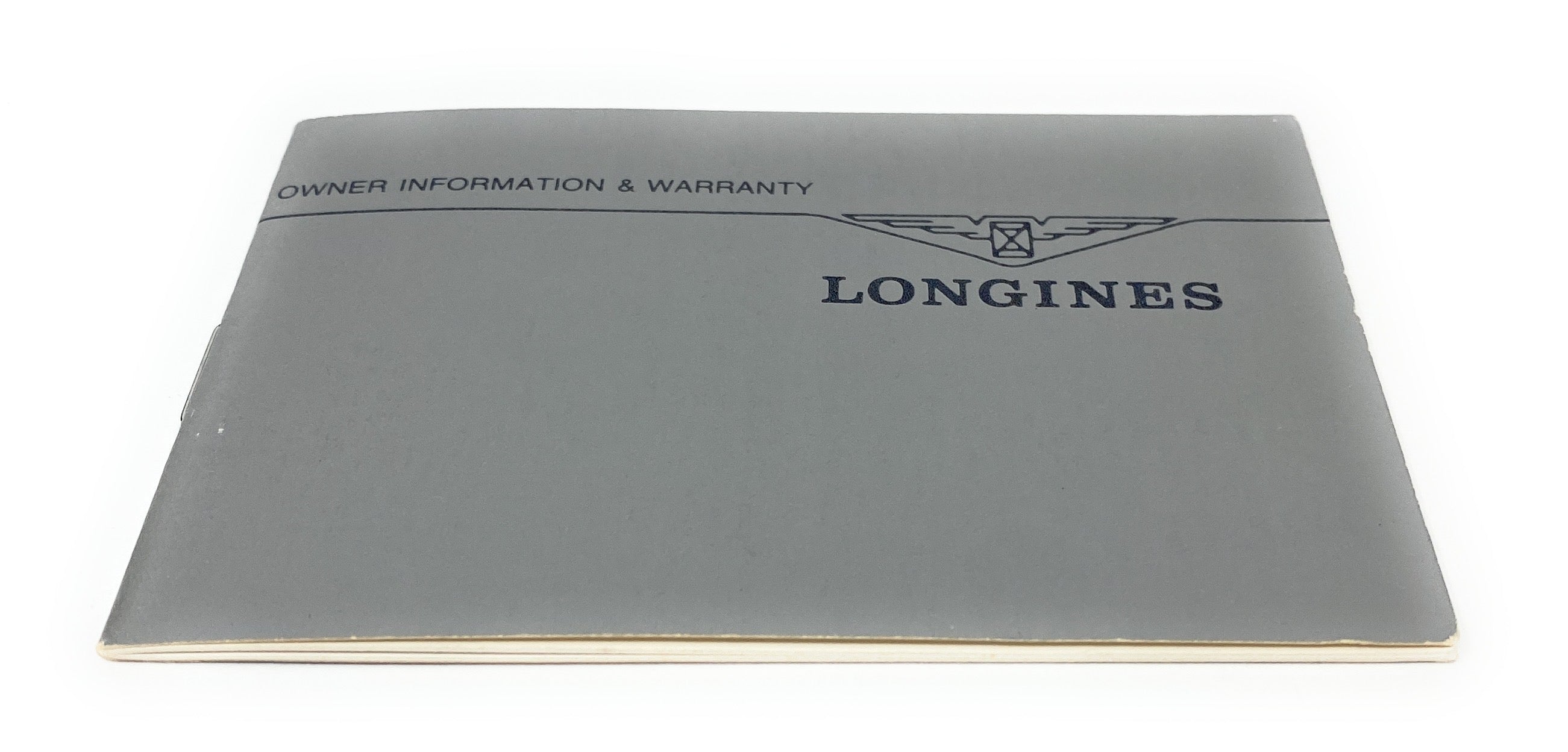 Longines Gray Owner Information and 1 Year Warranty Booklet