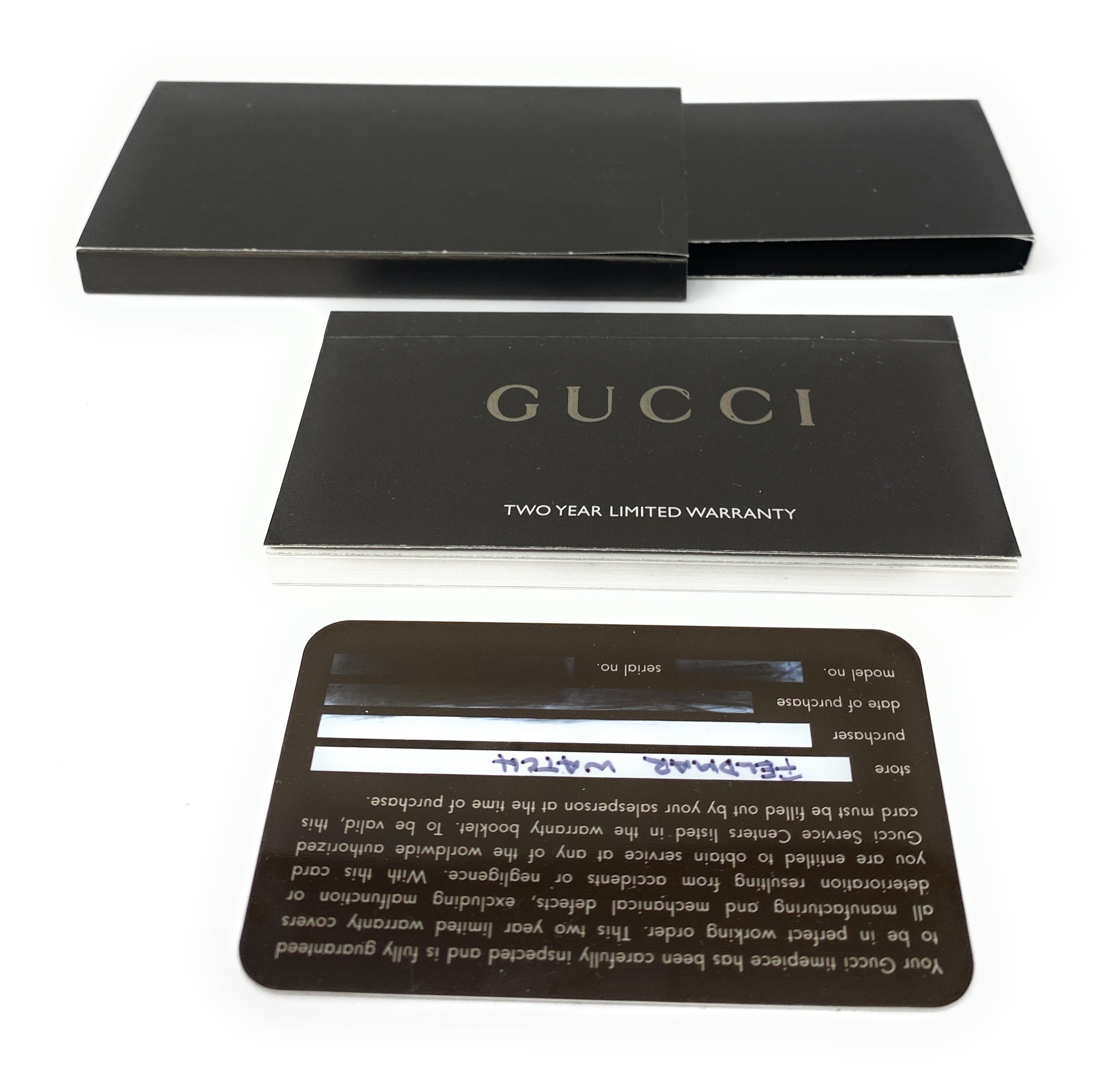 Gucci 2 Year Warranty and Service Center Booklet with Card