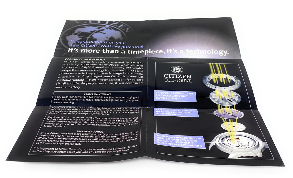Citizen Limited Five-Year Warranty and General Instructions Booklet with Pamphlet