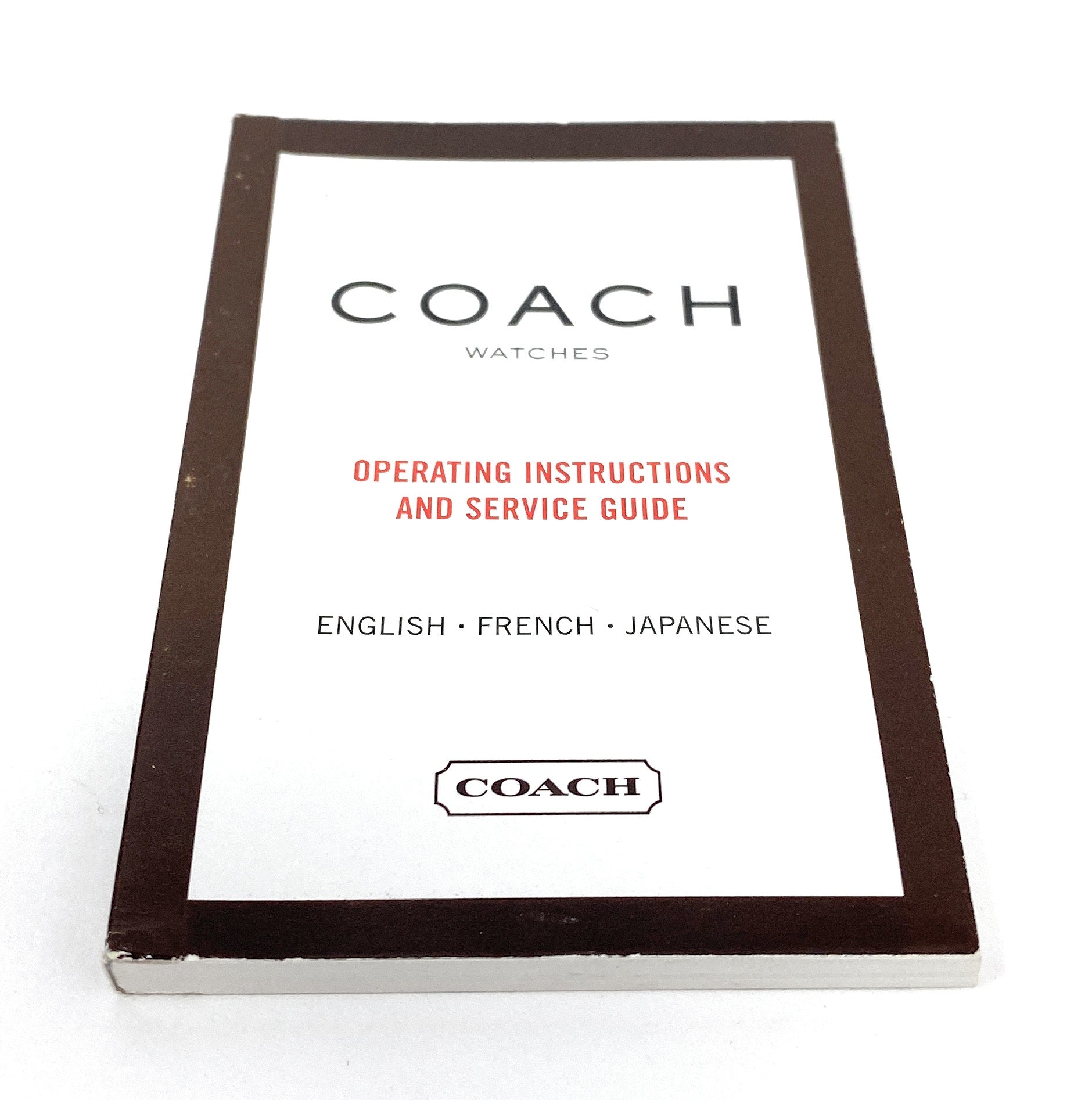 Coach Operating Instructions and Service Guide Booklet Ver. 2004