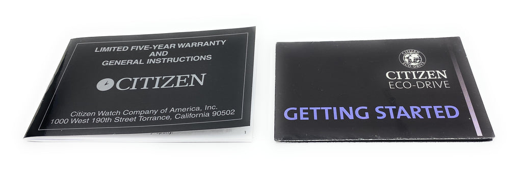 Citizen Limited Five-Year Warranty and General Instructions Booklet with Pamphlet
