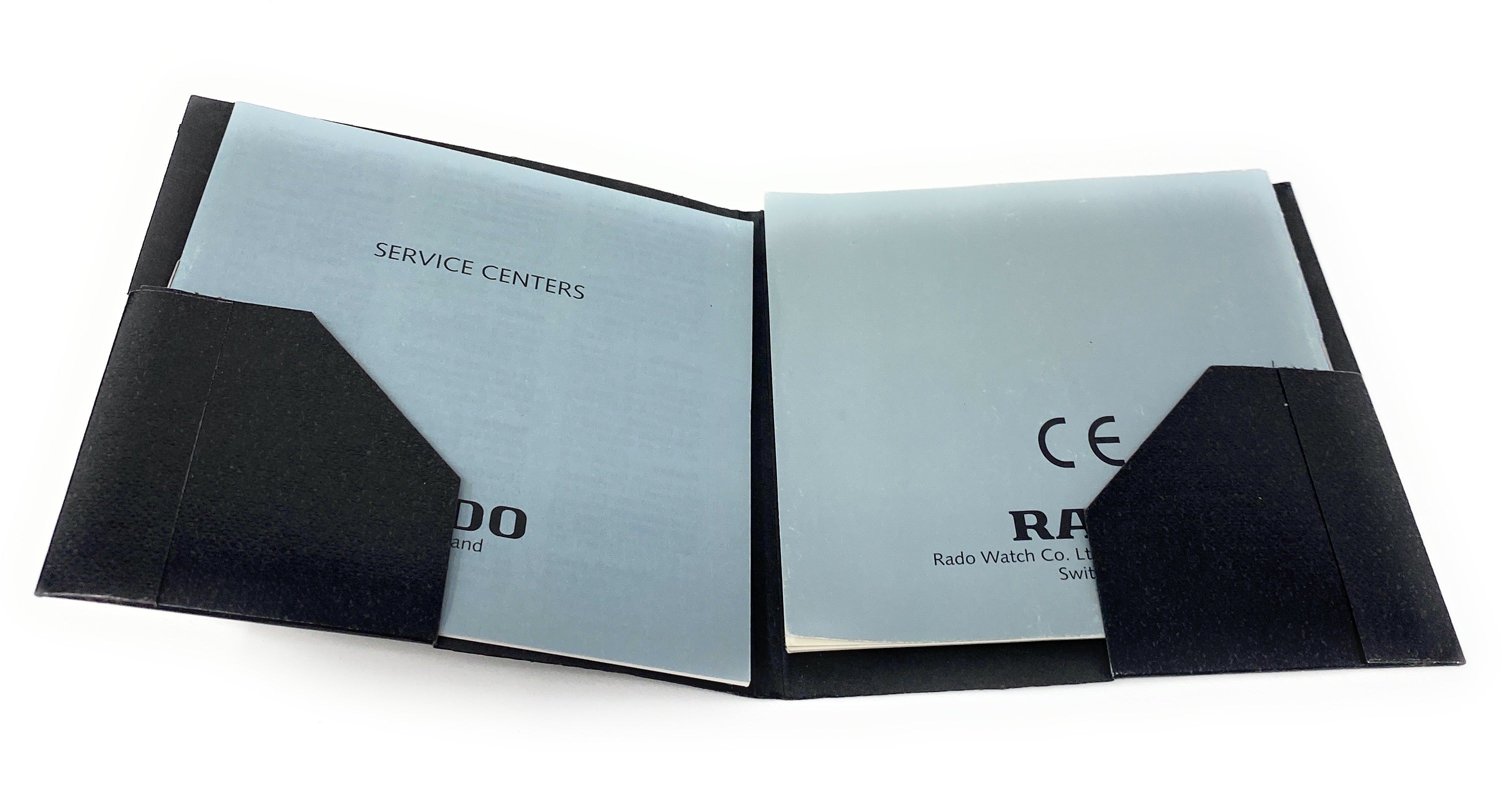 Rado Switzerland Black Folder with Gray Instruction, Warranty and Service Booklets