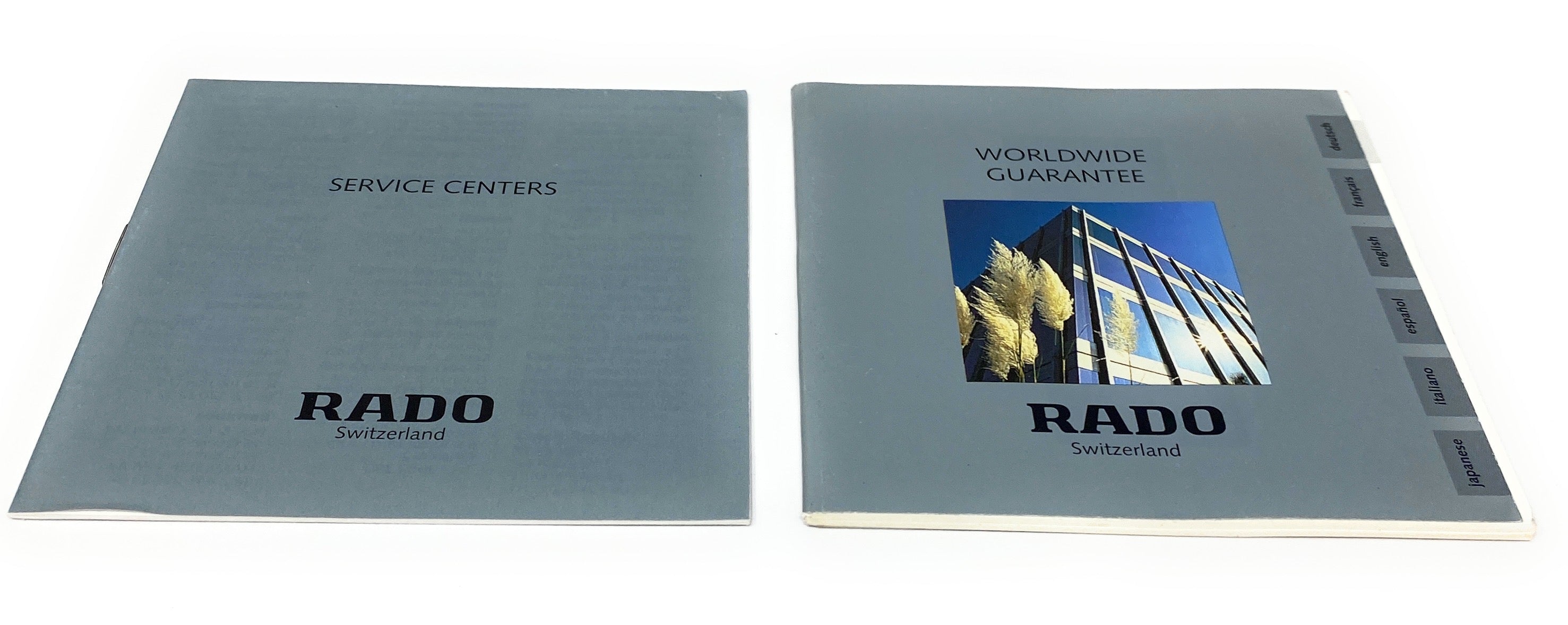 Rado Switzerland Black Folder with Gray Instruction, Warranty and Service Booklets