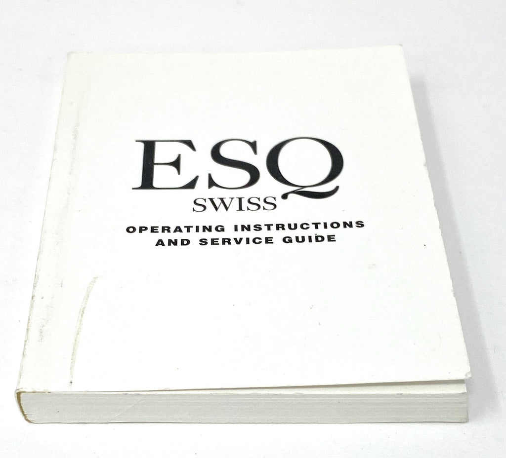 ESQ Swiss Operating Instructions and Service Guide