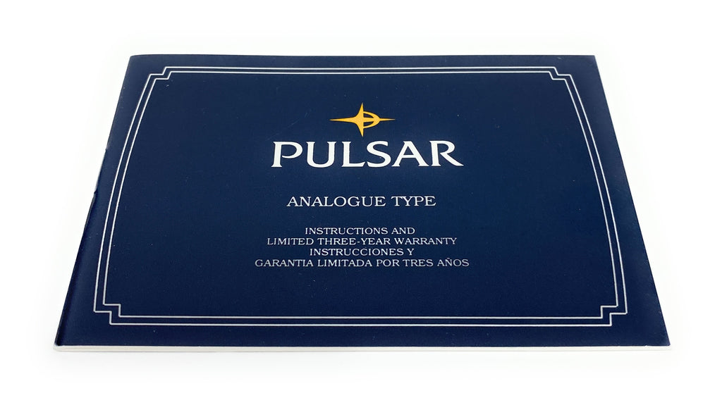 Pulsar Instruction and 3 Year Warranty Booklet